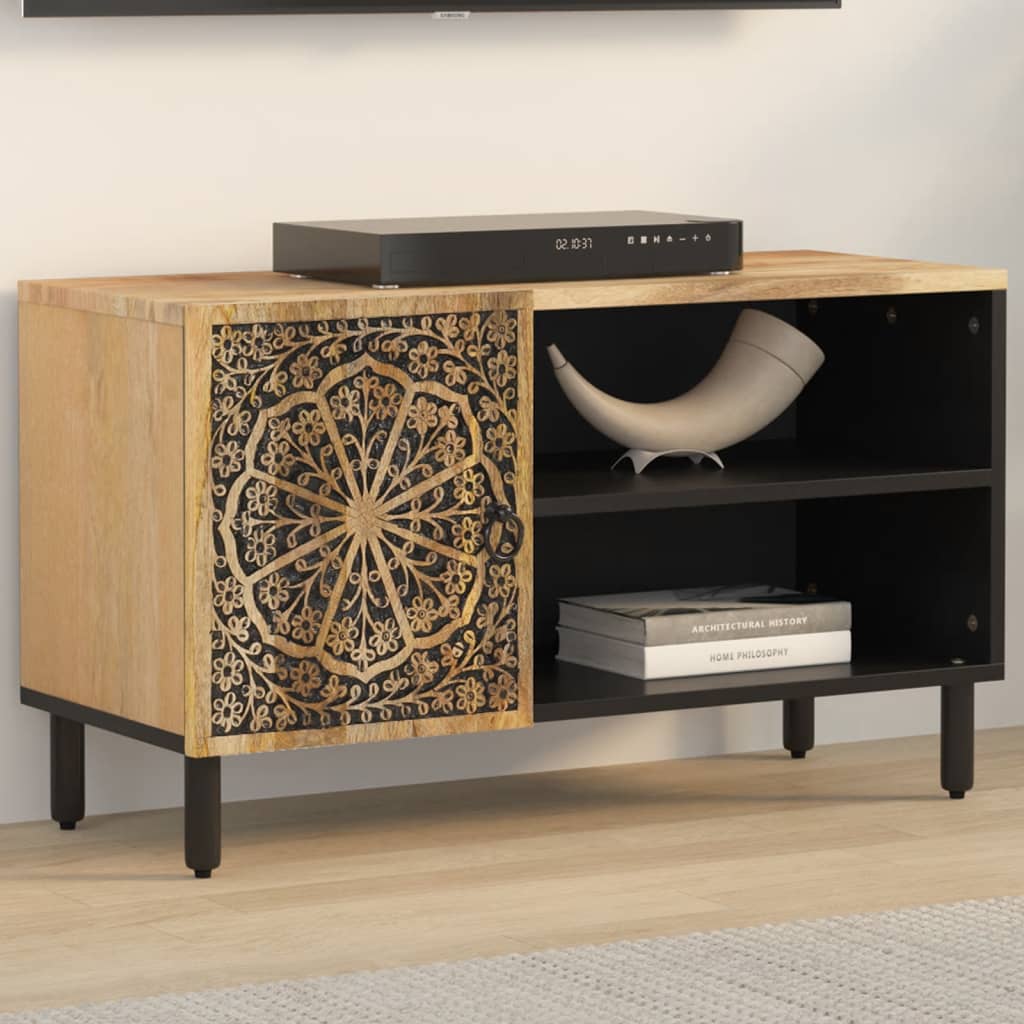 Tv-meubel 80x31x46 cm massief mangohout is nu te koop bij PeponiXL, paradijselijk wonen!