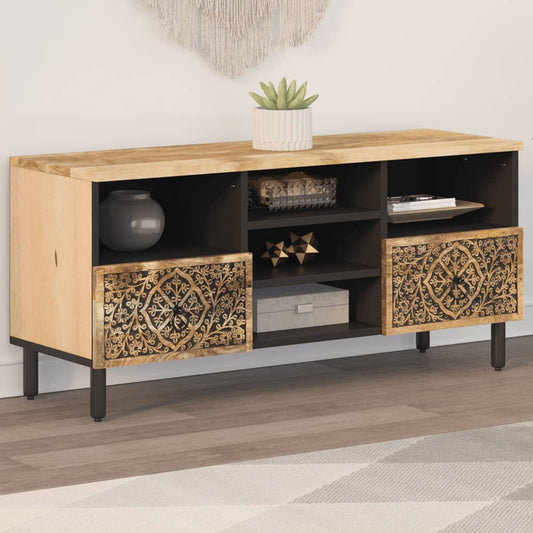 Tv-meubel 100x33x46 cm massief mangohout is nu te koop bij PeponiXL, paradijselijk wonen!