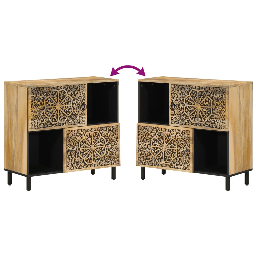 Bijzetkast 80x33x75 cm massief mangohout is nu te koop bij PeponiXL, paradijselijk wonen!