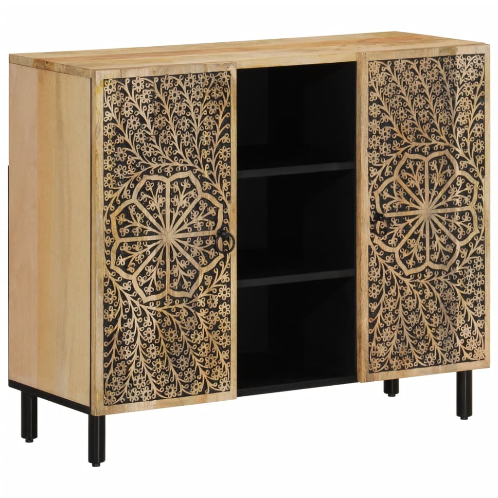 Bijzetkast 90x33x75 cm massief mangohout is nu te koop bij PeponiXL, paradijselijk wonen!