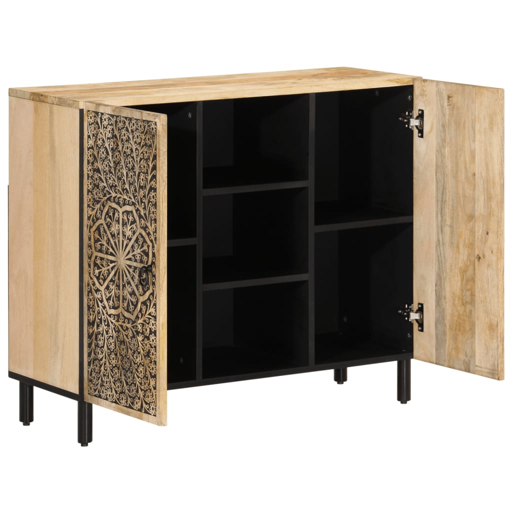 Bijzetkast 90x33x75 cm massief mangohout is nu te koop bij PeponiXL, paradijselijk wonen!