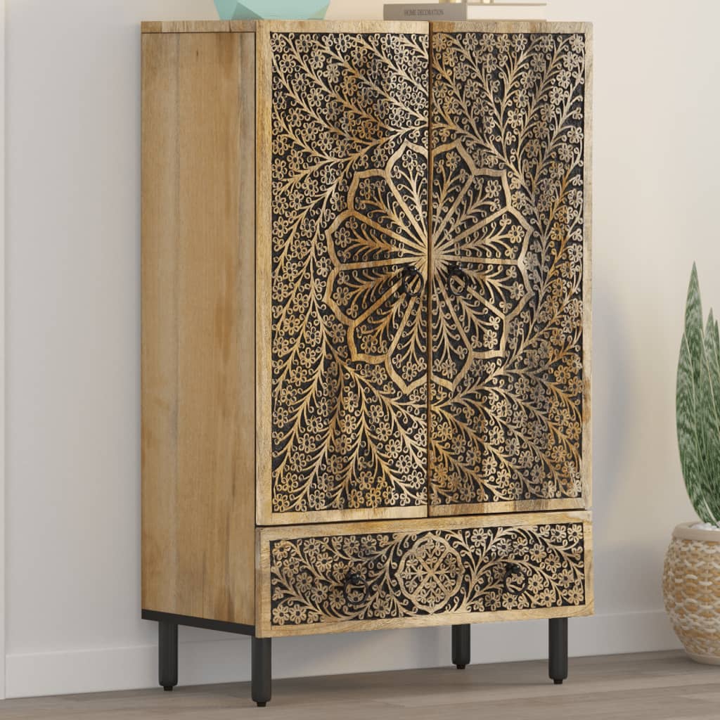 Hoge kast 60x33x100 cm massief mangohout is nu te koop bij PeponiXL, paradijselijk wonen!