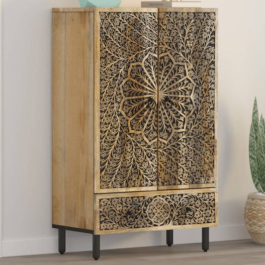 Hoge kast 60x33x100 cm massief mangohout is nu te koop bij PeponiXL, paradijselijk wonen!