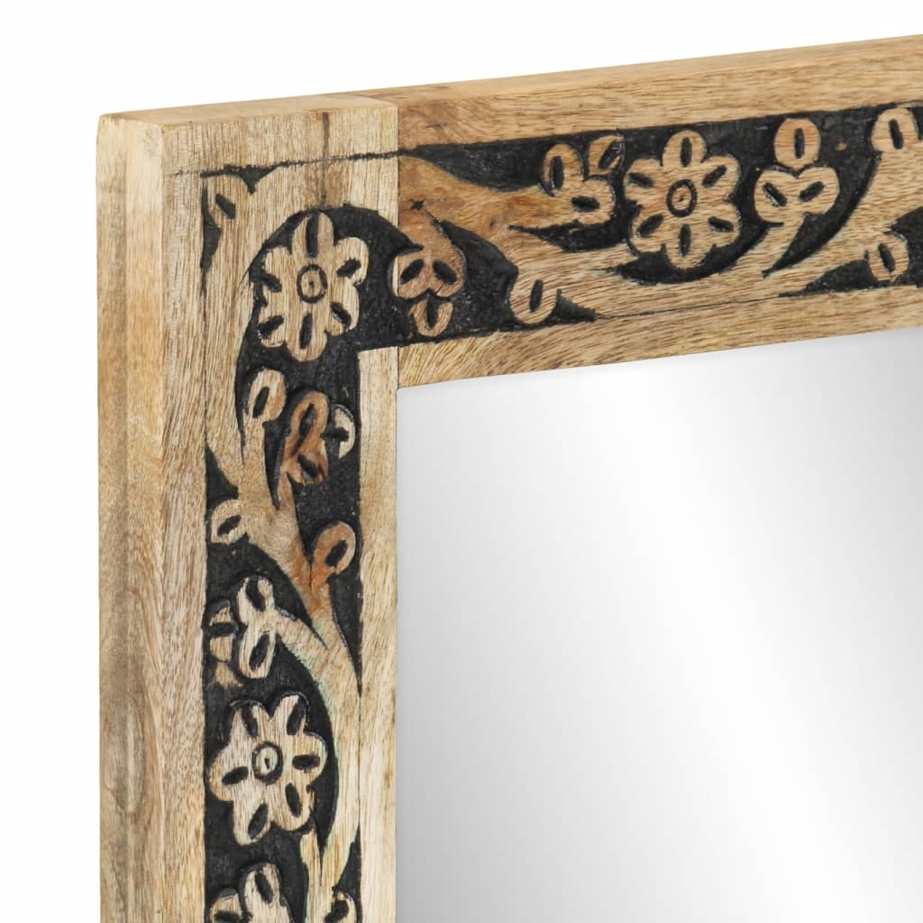 Badkamerspiegel 50x70x2,5 cm massief mangohout en glas is nu te koop bij PeponiXL, paradijselijk wonen!