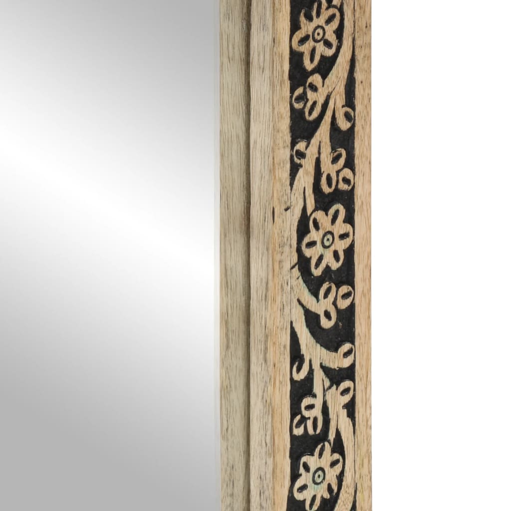 Badkamerspiegel 50x70x2,5 cm massief mangohout en glas is nu te koop bij PeponiXL, paradijselijk wonen!