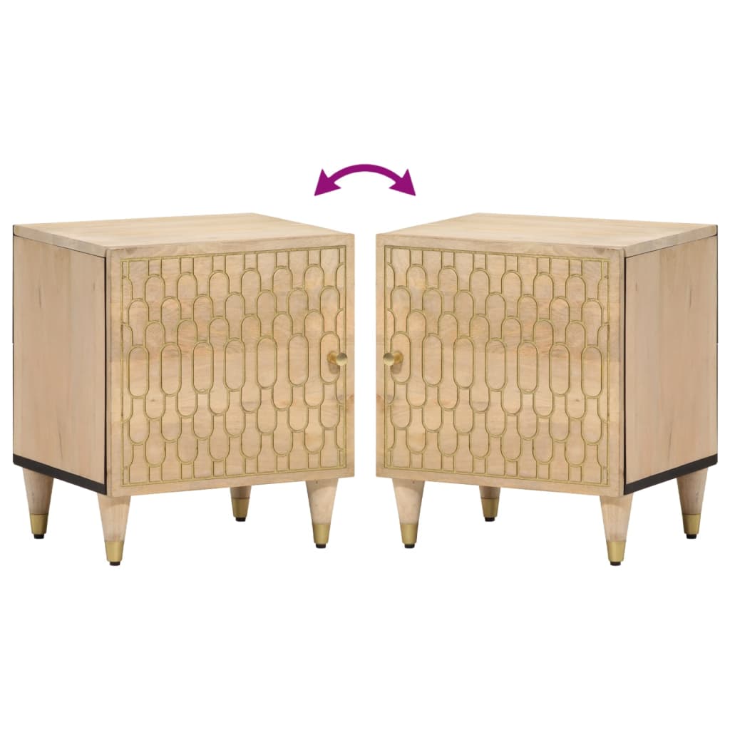 Nachtkastjes 2 st 40x33x46 cm massief mangohout is nu te koop bij PeponiXL, paradijselijk wonen!