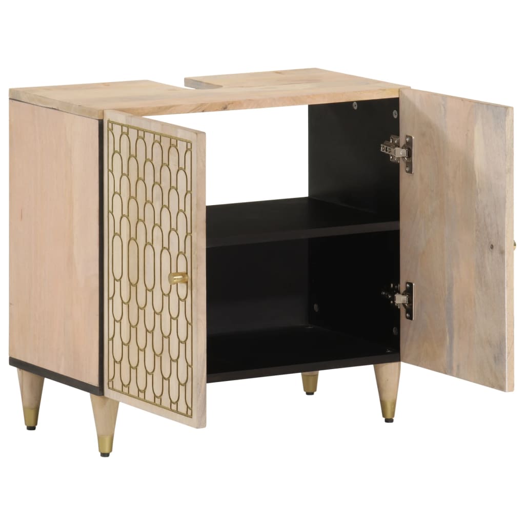 Wastafelkast 62x33x58 cm massief mangohout is nu te koop bij PeponiXL, paradijselijk wonen!