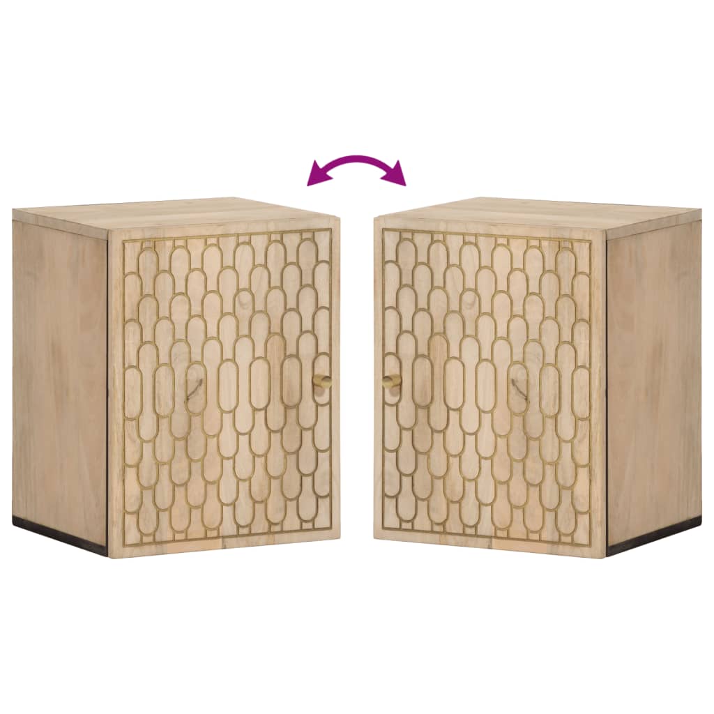 Badkamerwandkast 38x33x48 cm massief mangohout is nu te koop bij PeponiXL, paradijselijk wonen!