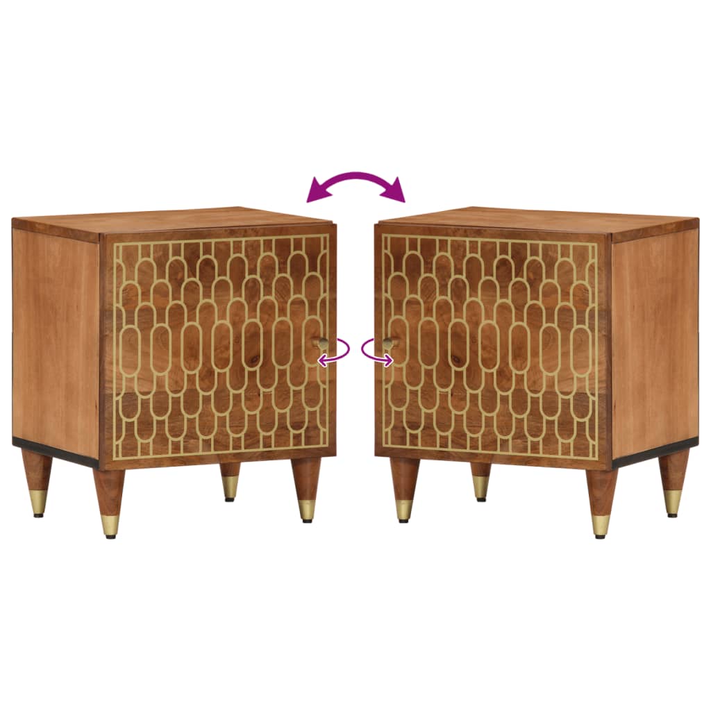 Nachtkastjes 2 st 40x33x46 cm massief mangohout is nu te koop bij PeponiXL, paradijselijk wonen!