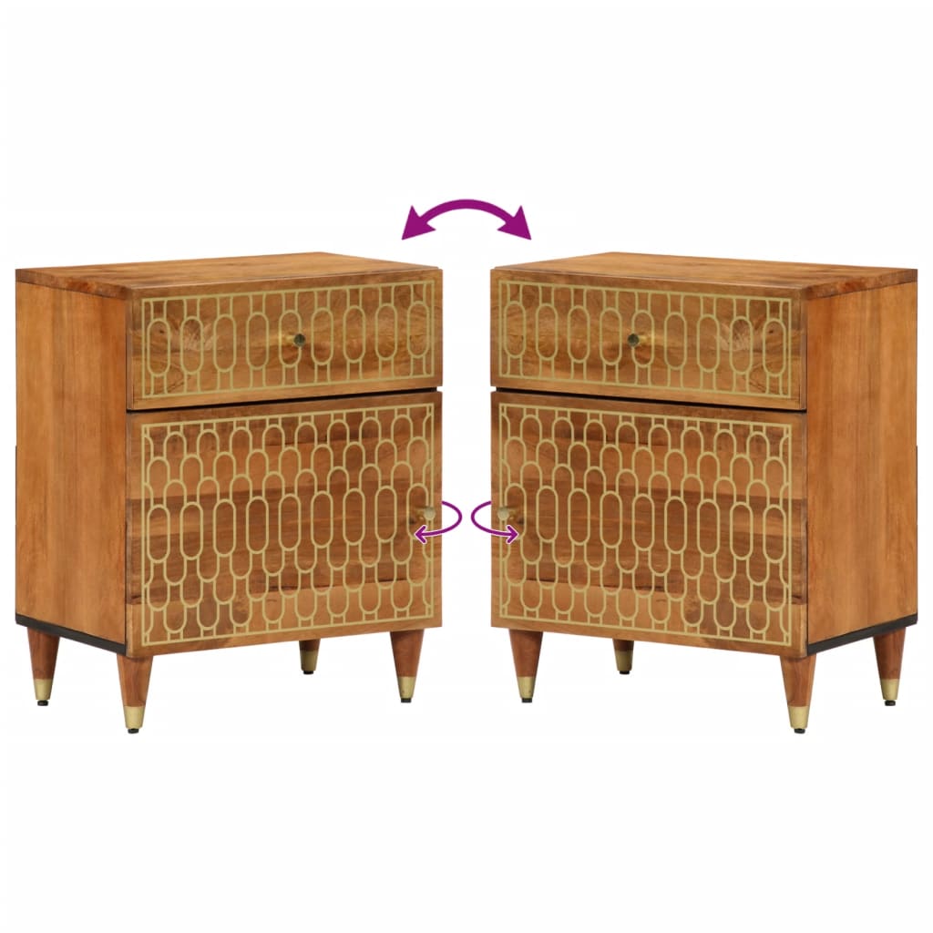 Nachtkastje 50x33x60 cm massief mangohout is nu te koop bij PeponiXL, paradijselijk wonen!