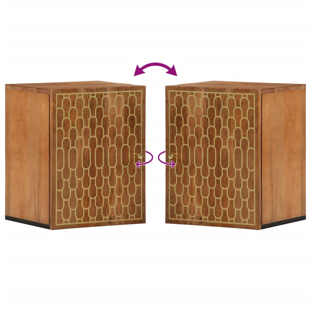 Badkamerwandkast 38x33x48 cm massief mangohout is nu te koop bij PeponiXL, paradijselijk wonen!