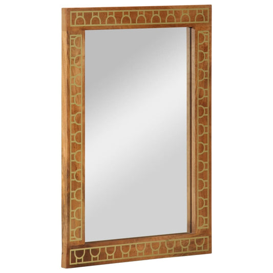 Badkamerspiegel 50x70x2,5 cm massief mangohout en glas is nu te koop bij PeponiXL, paradijselijk wonen!