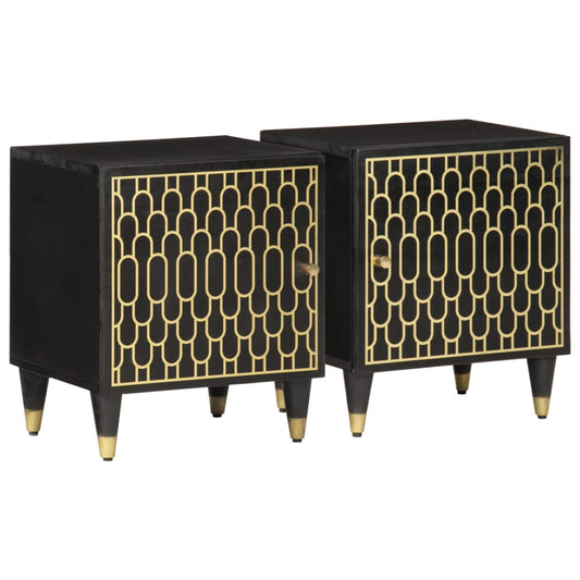 Nachtkastjes 2 st 40x33x46 cm massief mangohout is nu te koop bij PeponiXL, paradijselijk wonen!