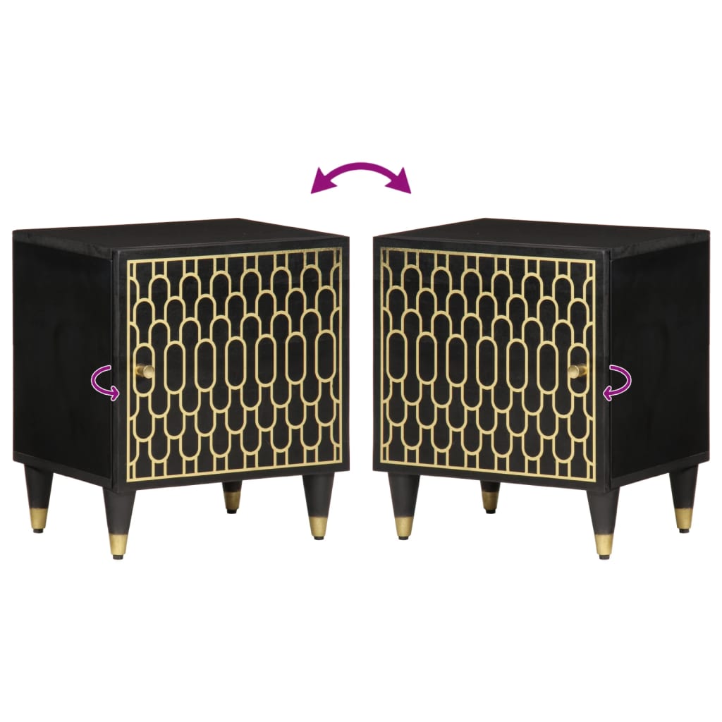 Nachtkastjes 2 st 40x33x46 cm massief mangohout is nu te koop bij PeponiXL, paradijselijk wonen!