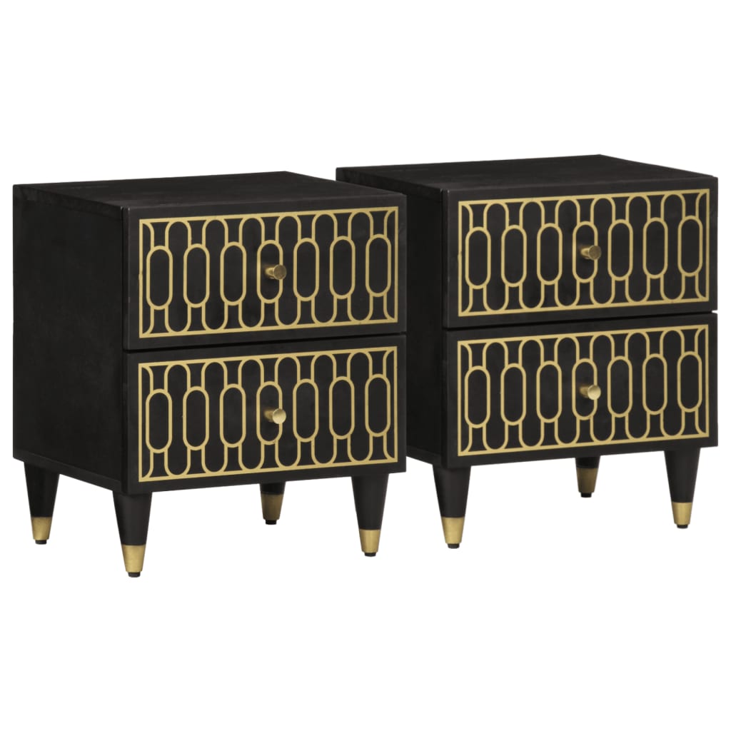 Nachtkastjes 2 st 40x33x46 cm massief mangohout is nu te koop bij PeponiXL, paradijselijk wonen!