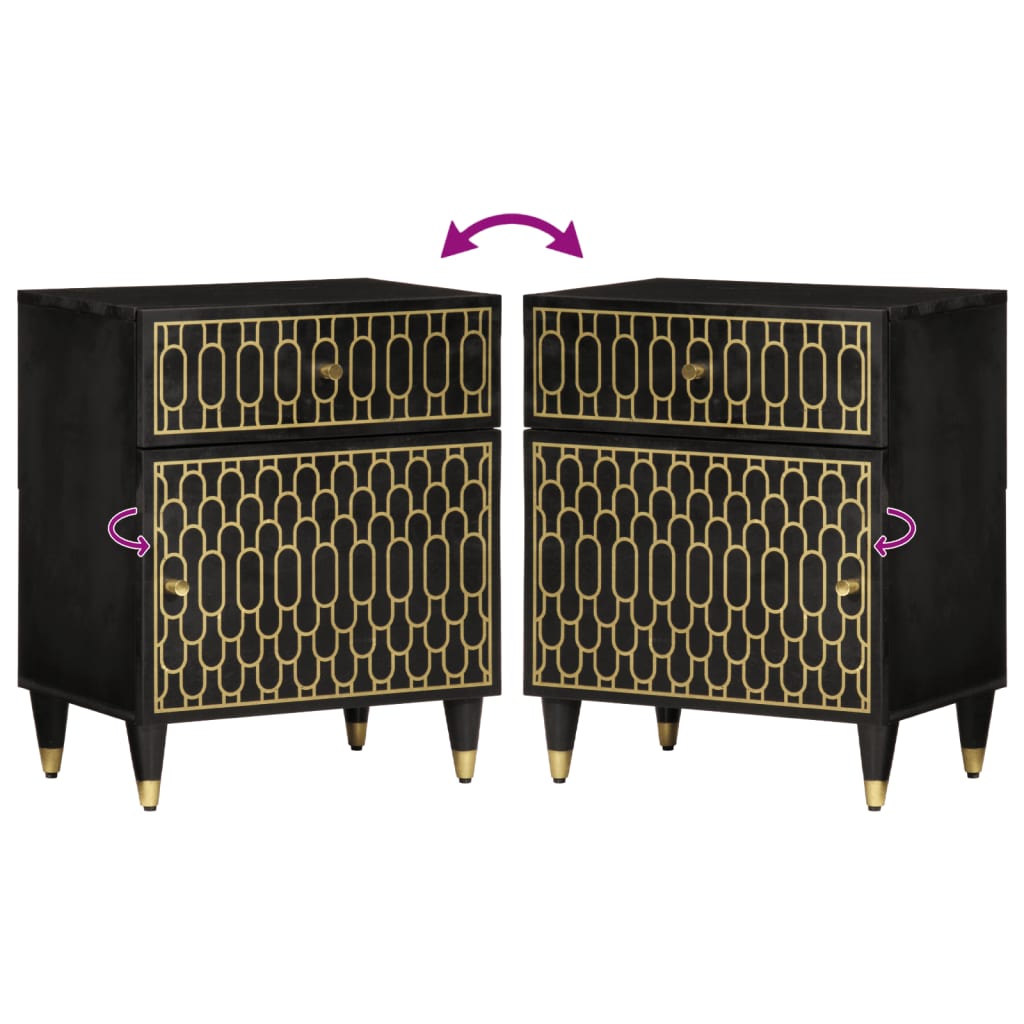 Nachtkastje 50x33x60 cm massief mangohout is nu te koop bij PeponiXL, paradijselijk wonen!