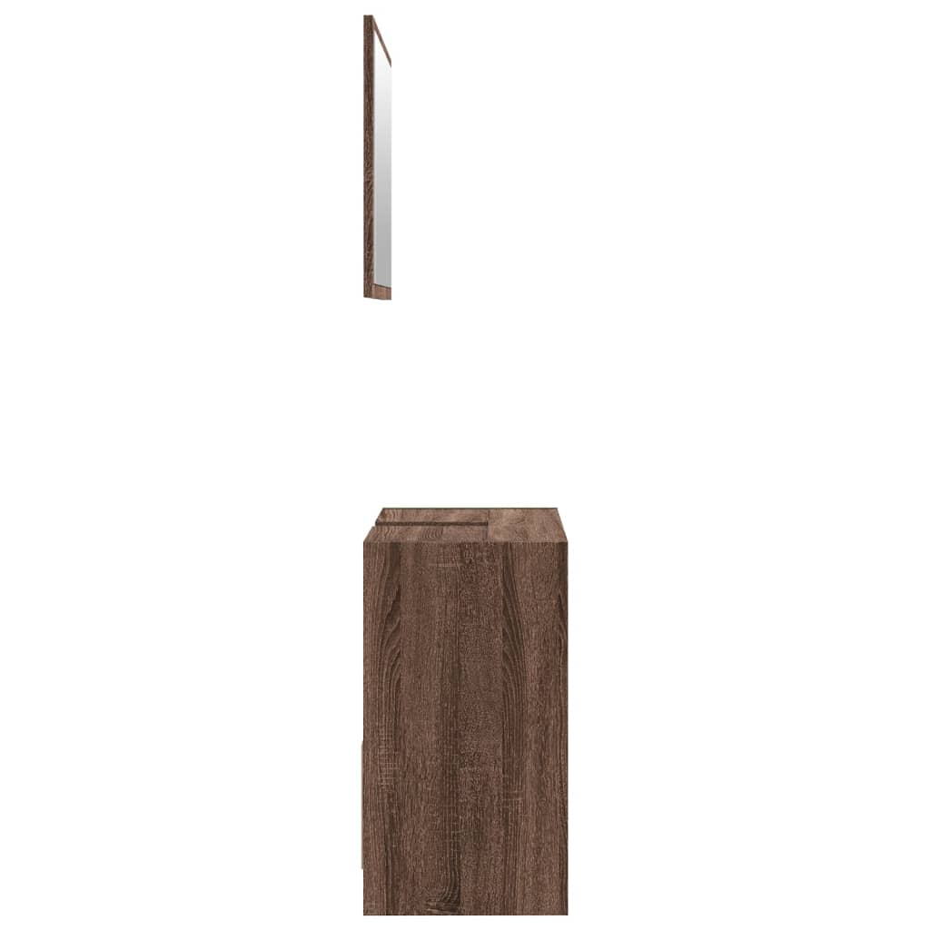 2-delige Badkamermeubelset bewerkt hout bruin eikenkleur is nu te koop bij PeponiXL, paradijselijk wonen!