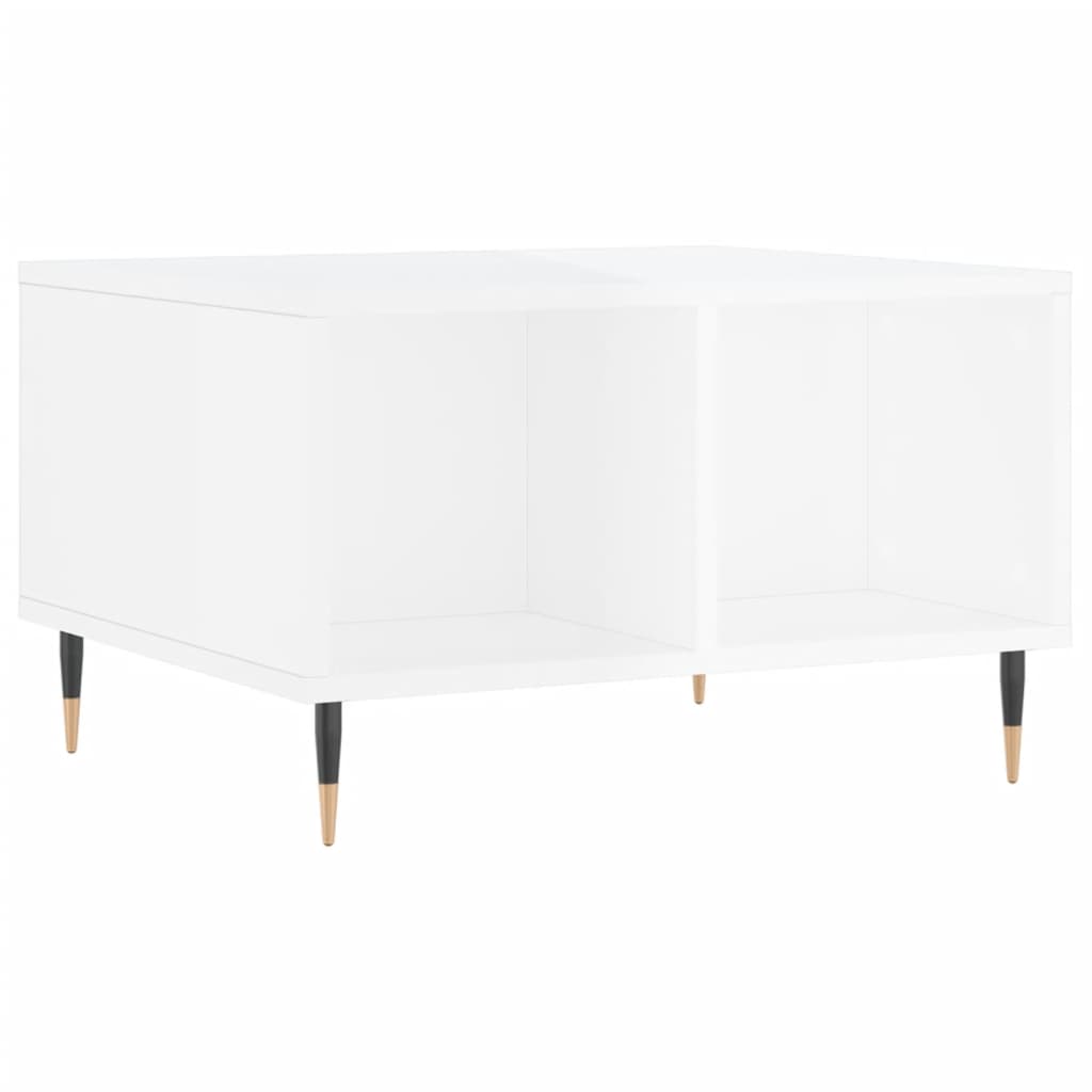 Salontafel 60x50x36,5 cm bewerkt hout hoogglans wit is nu te koop bij PeponiXL, paradijselijk wonen!