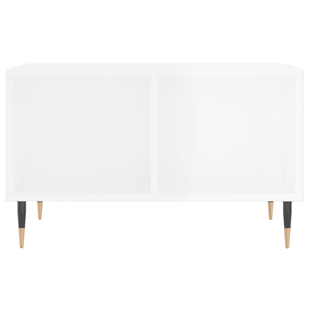 Salontafel 60x50x36,5 cm bewerkt hout hoogglans wit is nu te koop bij PeponiXL, paradijselijk wonen!