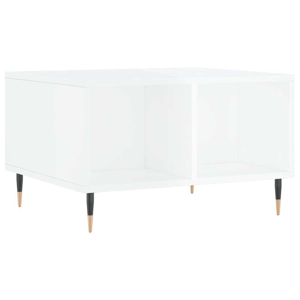 Salontafel 60x50x36,5 cm bewerkt hout hoogglans wit is nu te koop bij PeponiXL, paradijselijk wonen!