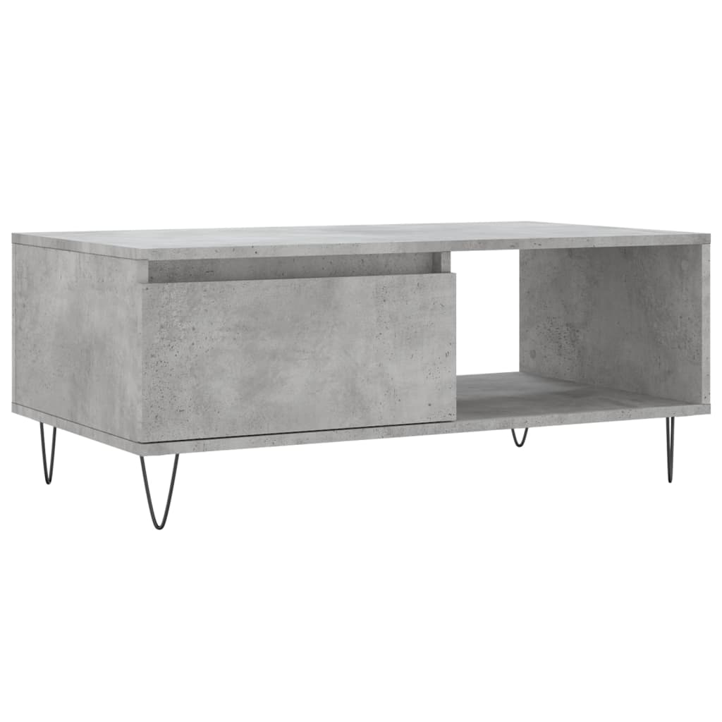 Salontafel 90x50x36,5 cm bewerkt hout betongrijs is nu te koop bij PeponiXL, paradijselijk wonen!