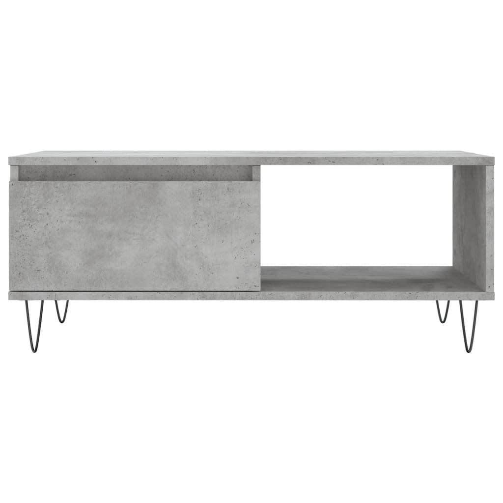 Salontafel 90x50x36,5 cm bewerkt hout betongrijs is nu te koop bij PeponiXL, paradijselijk wonen!