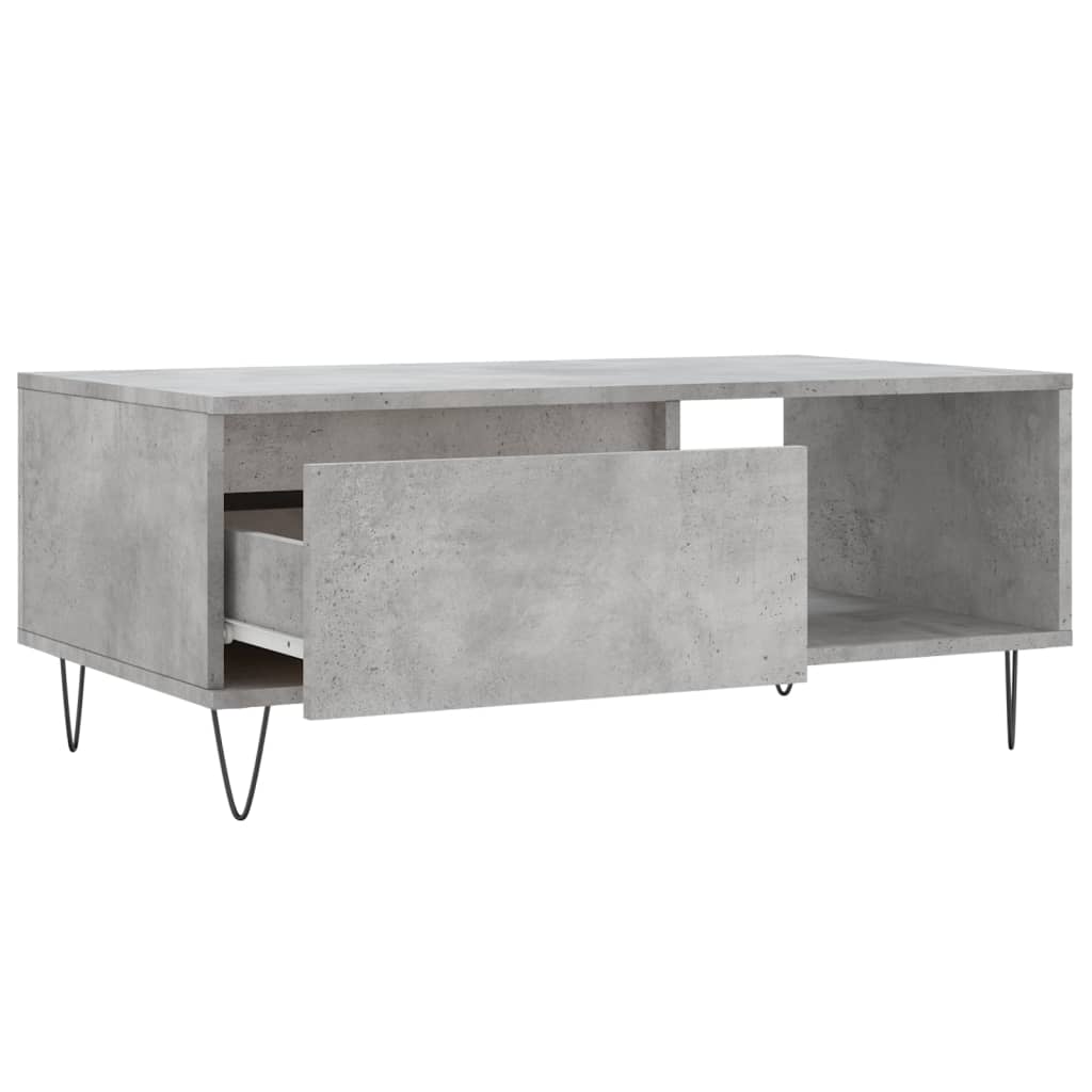 Salontafel 90x50x36,5 cm bewerkt hout betongrijs is nu te koop bij PeponiXL, paradijselijk wonen!