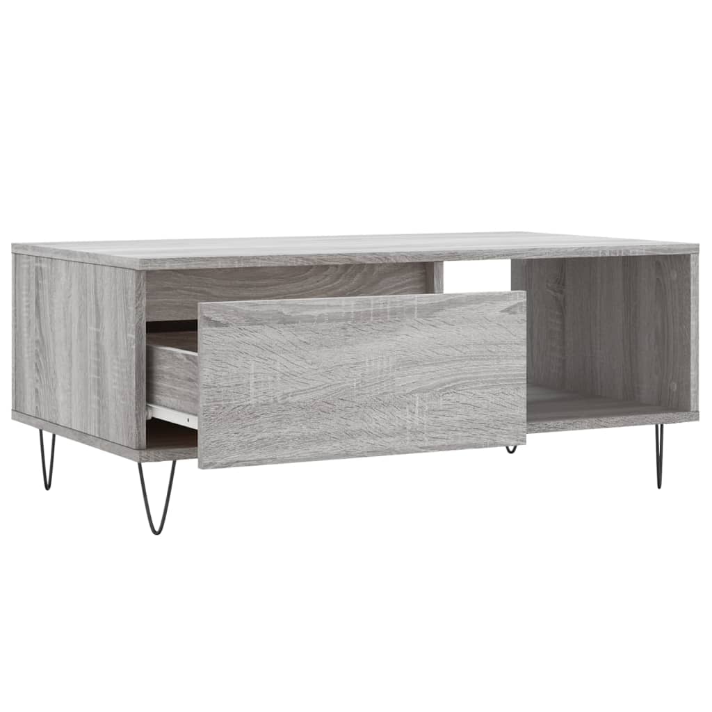 Salontafel 90x50x36,5 cm bewerkt hout grijs sonoma is nu te koop bij PeponiXL, paradijselijk wonen!