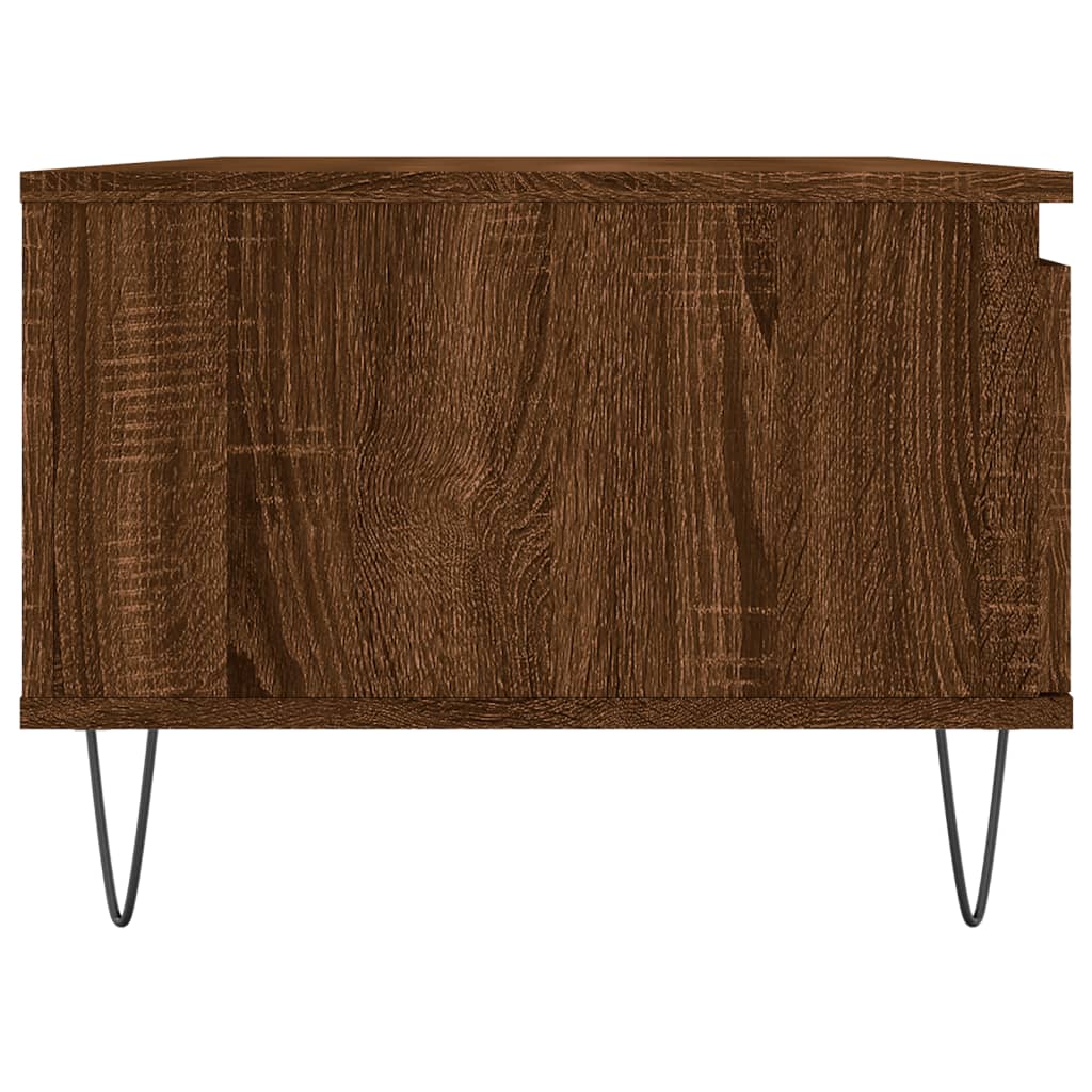 Salontafel 90x50x36,5 cm bewerkt hout bruin eikenkleur is nu te koop bij PeponiXL, paradijselijk wonen!
