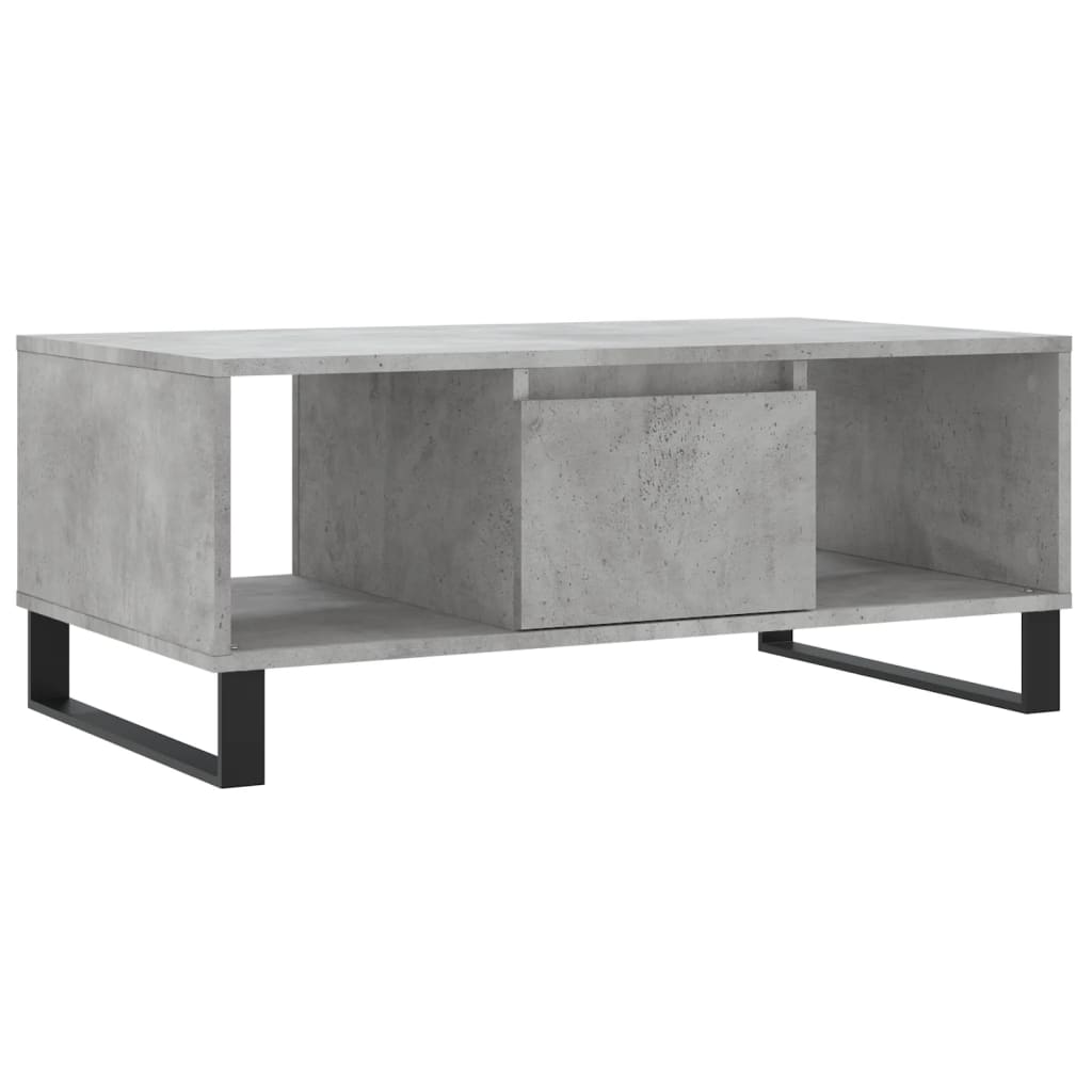 Salontafel 90x50x36,5 cm bewerkt hout betongrijs is nu te koop bij PeponiXL, paradijselijk wonen!