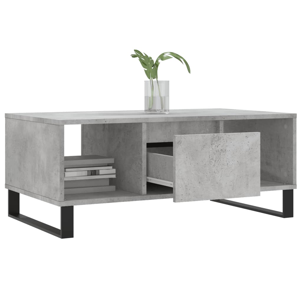 Salontafel 90x50x36,5 cm bewerkt hout betongrijs is nu te koop bij PeponiXL, paradijselijk wonen!