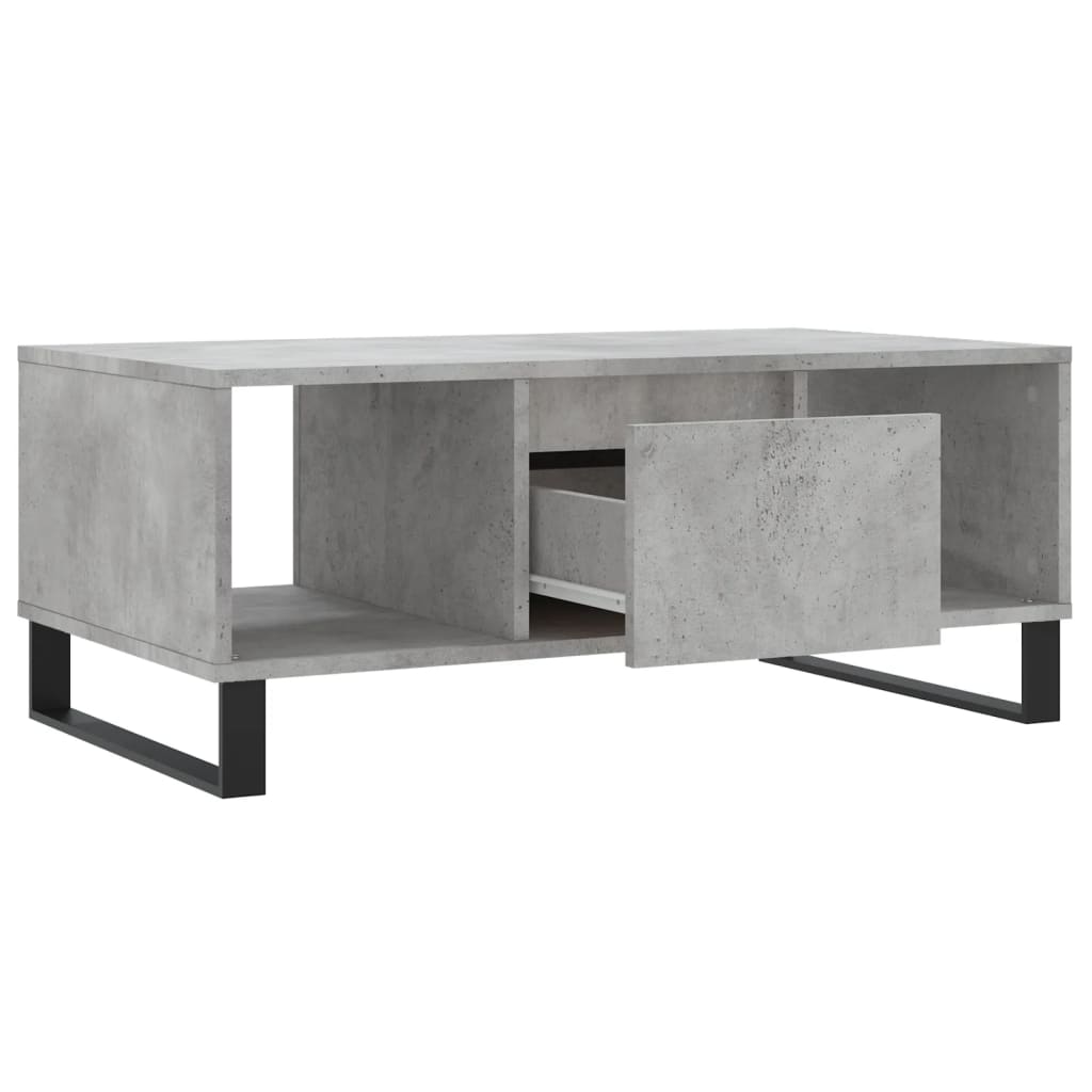 Salontafel 90x50x36,5 cm bewerkt hout betongrijs is nu te koop bij PeponiXL, paradijselijk wonen!
