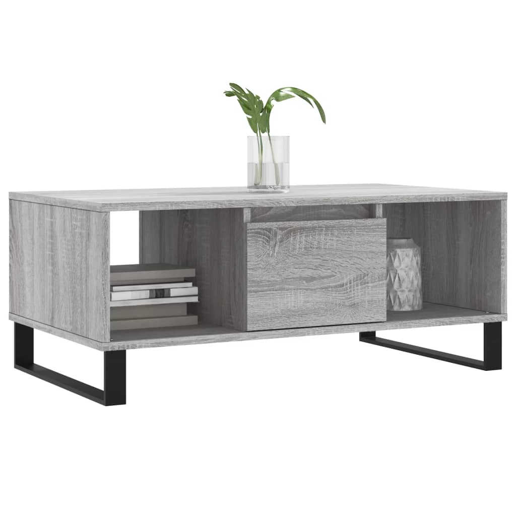 Salontafel 90x50x36,5 cm bewerkt hout grijs sonoma is nu te koop bij PeponiXL, paradijselijk wonen!