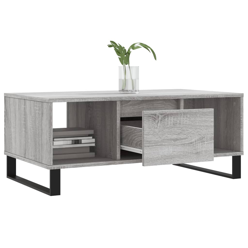 Salontafel 90x50x36,5 cm bewerkt hout grijs sonoma is nu te koop bij PeponiXL, paradijselijk wonen!