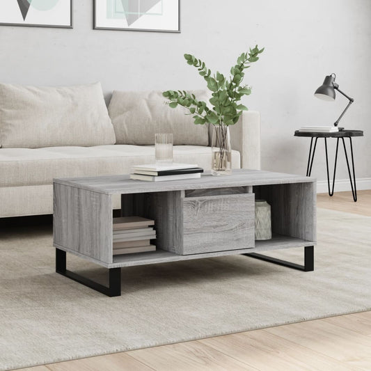 Salontafel 90x50x36,5 cm bewerkt hout grijs sonoma is nu te koop bij PeponiXL, paradijselijk wonen!