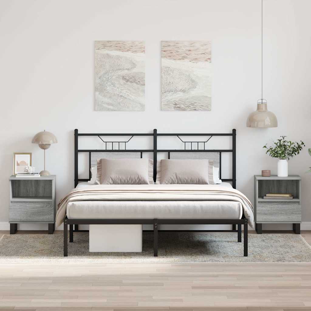 Nachtkastjes 2 st 40x35x50 cm bewerkt hout grijs sonoma eiken is nu te koop bij PeponiXL, paradijselijk wonen!