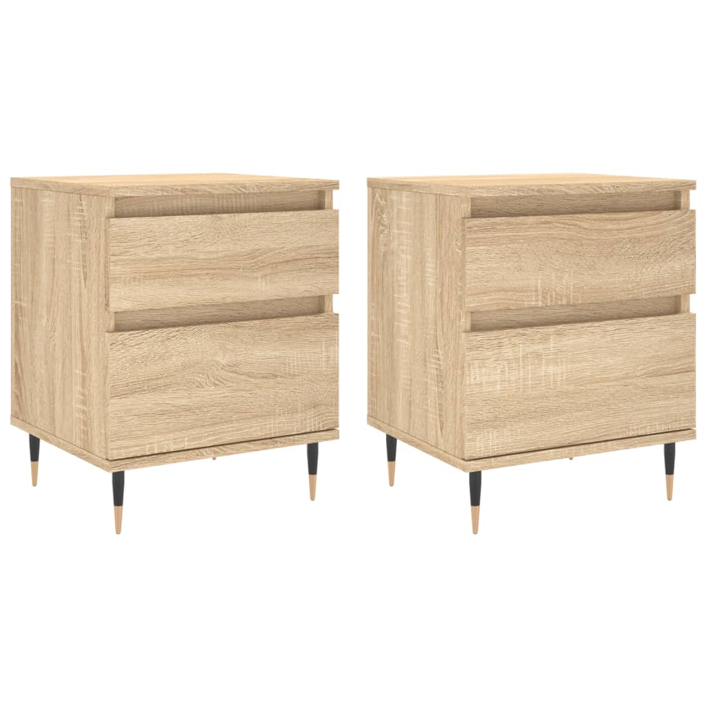 Nachtkastjes 2 st 40x35x50 cm sonoma eikenkleurig is nu te koop bij PeponiXL, paradijselijk wonen!