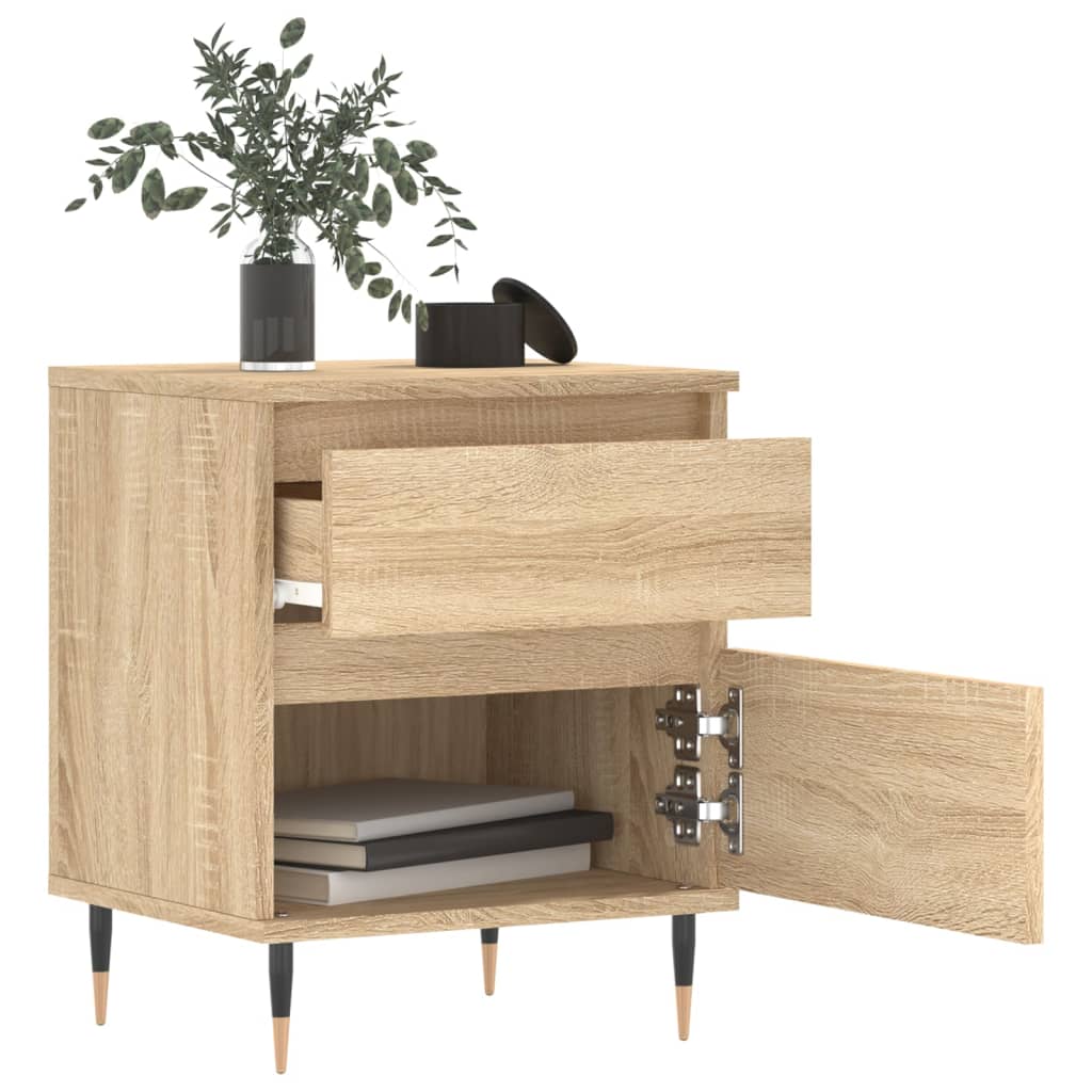 Nachtkastjes 2 st 40x35x50 cm sonoma eikenkleurig is nu te koop bij PeponiXL, paradijselijk wonen!