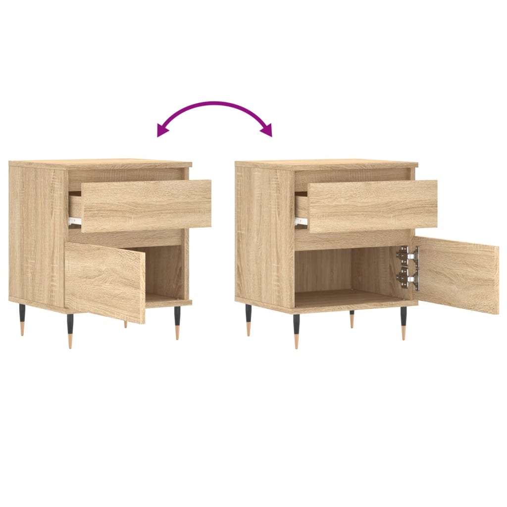 Nachtkastjes 2 st 40x35x50 cm sonoma eikenkleurig is nu te koop bij PeponiXL, paradijselijk wonen!