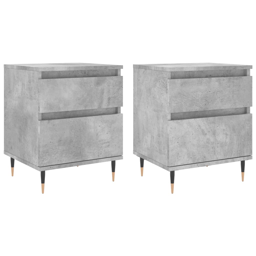 Nachtkastjes 2 st 40x35x50 cm bewerkt hout betongrijs is nu te koop bij PeponiXL, paradijselijk wonen!