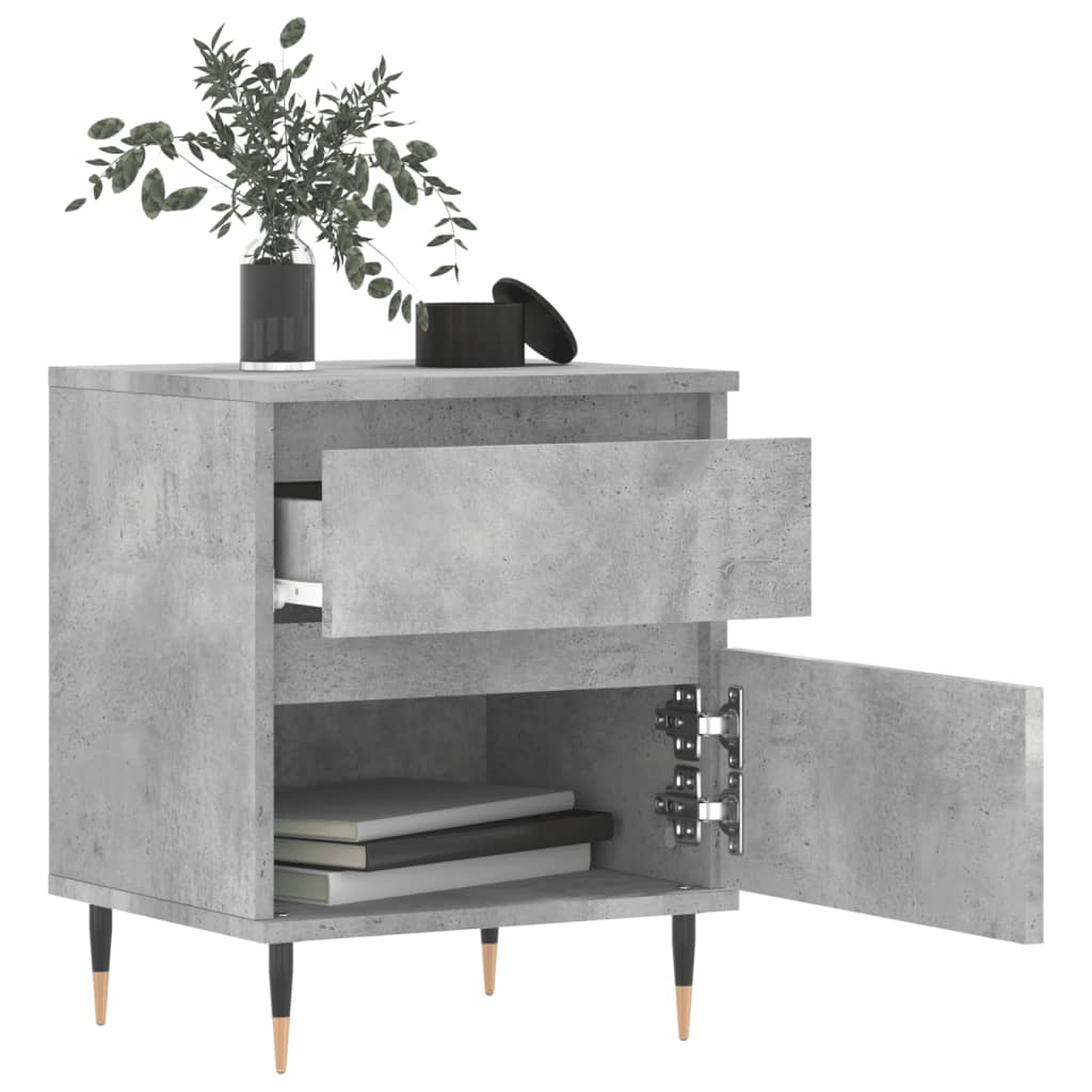 Nachtkastjes 2 st 40x35x50 cm bewerkt hout betongrijs is nu te koop bij PeponiXL, paradijselijk wonen!