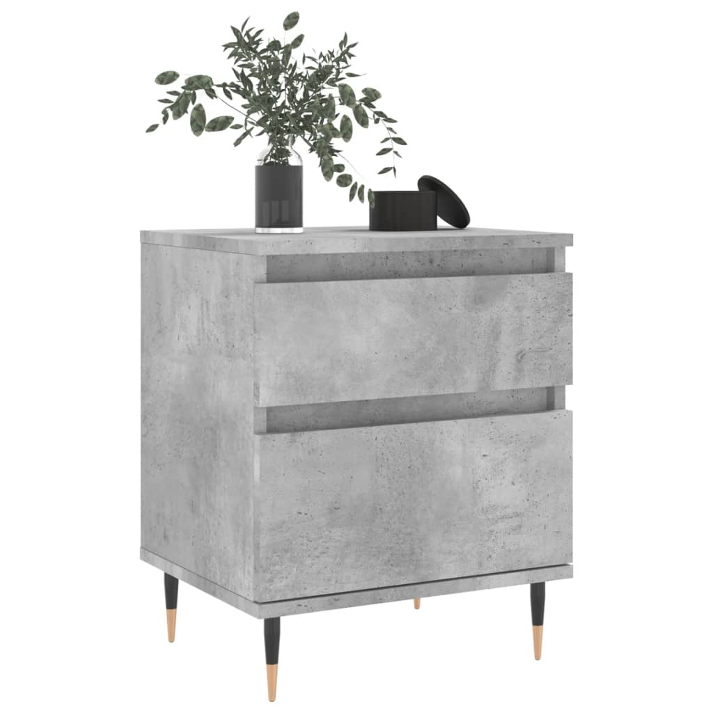 Nachtkastjes 2 st 40x35x50 cm bewerkt hout betongrijs is nu te koop bij PeponiXL, paradijselijk wonen!