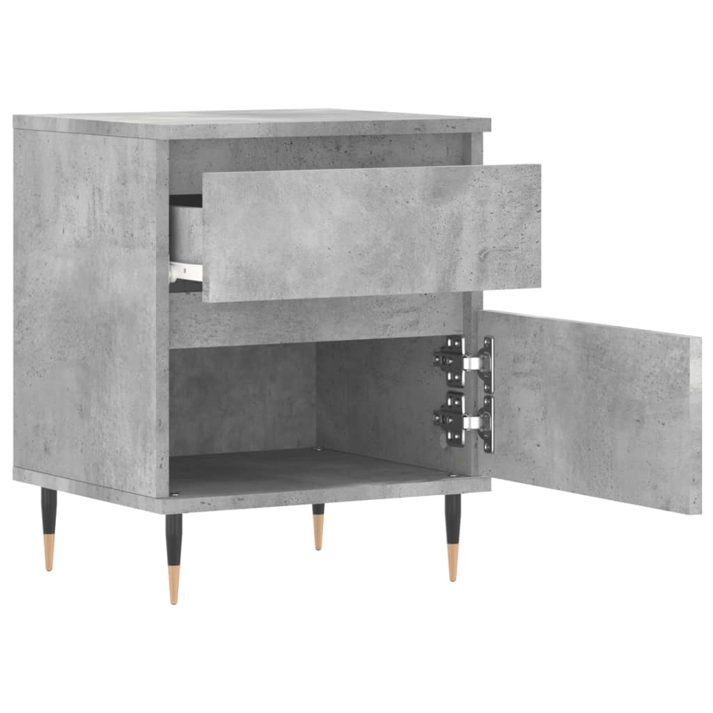 Nachtkastjes 2 st 40x35x50 cm bewerkt hout betongrijs is nu te koop bij PeponiXL, paradijselijk wonen!