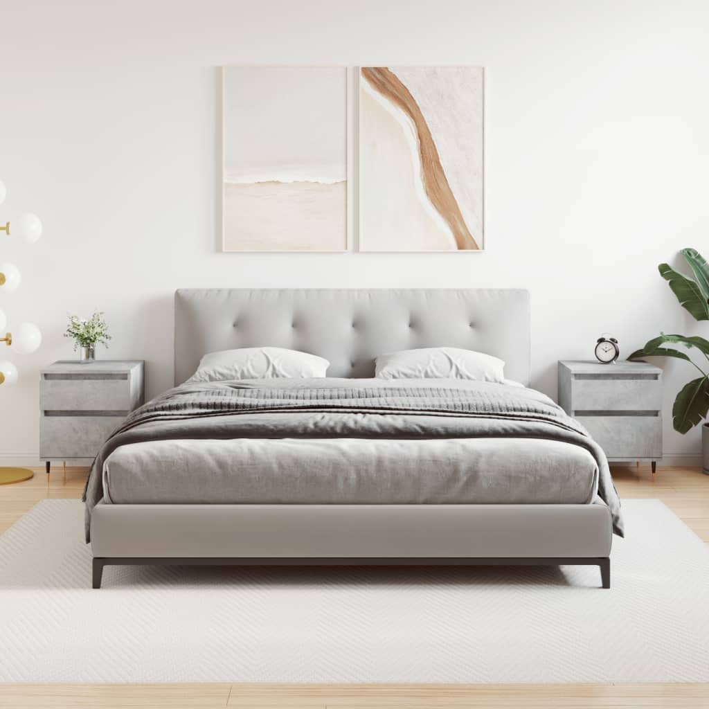 Nachtkastjes 2 st 40x35x50 cm bewerkt hout betongrijs is nu te koop bij PeponiXL, paradijselijk wonen!