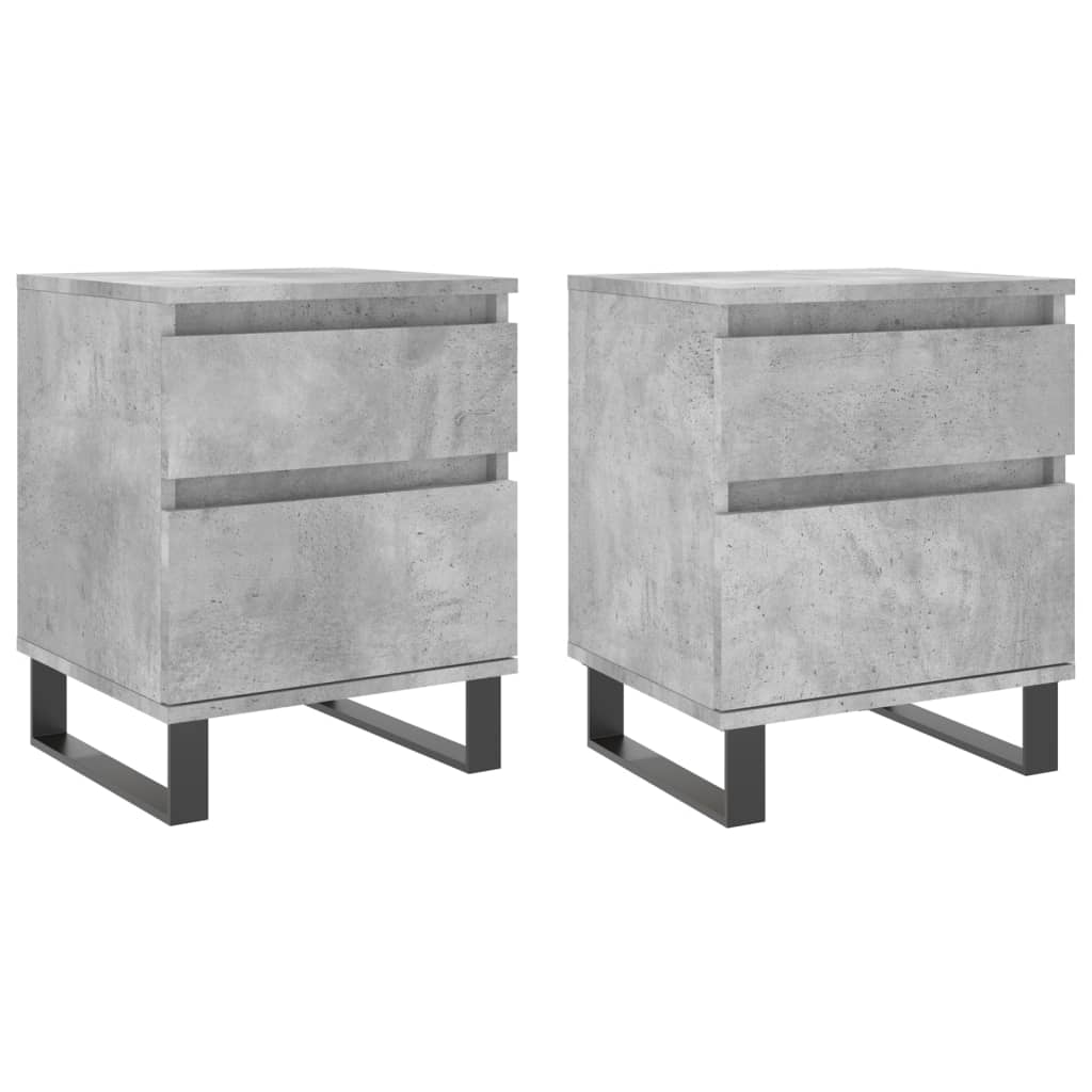 Nachtkastjes 2 st 40x35x50 cm bewerkt hout betongrijs is nu te koop bij PeponiXL, paradijselijk wonen!
