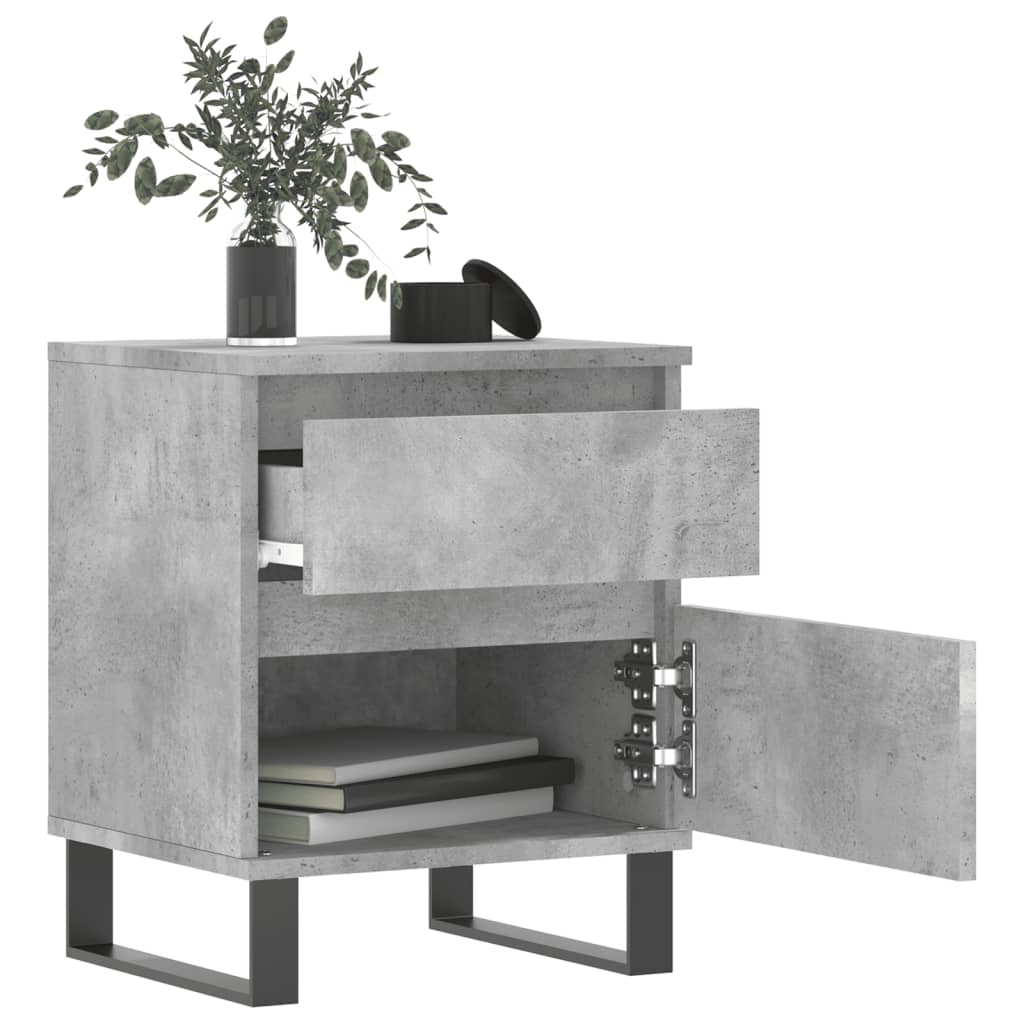 Nachtkastjes 2 st 40x35x50 cm bewerkt hout betongrijs is nu te koop bij PeponiXL, paradijselijk wonen!