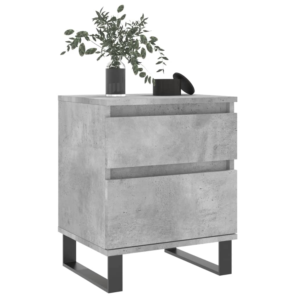 Nachtkastjes 2 st 40x35x50 cm bewerkt hout betongrijs is nu te koop bij PeponiXL, paradijselijk wonen!