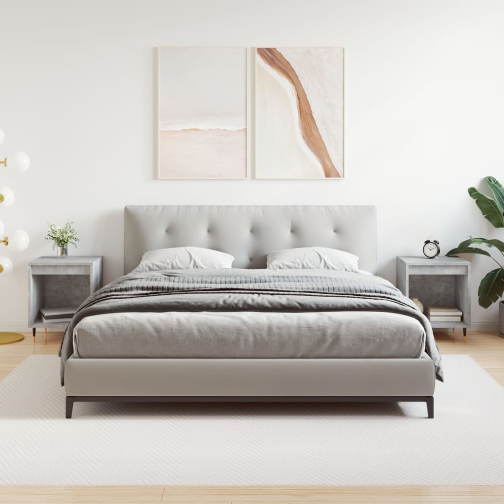 Nachtkastjes 2 st 40x35x50 cm bewerkt hout betongrijs is nu te koop bij PeponiXL, paradijselijk wonen!