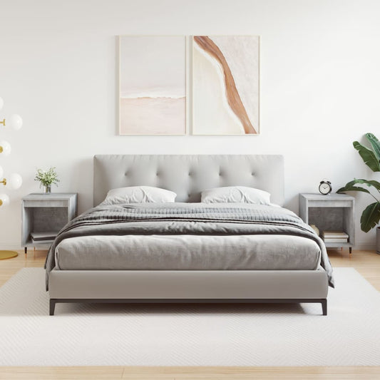 Nachtkastjes 2 st 40x35x50 cm bewerkt hout betongrijs is nu te koop bij PeponiXL, paradijselijk wonen!