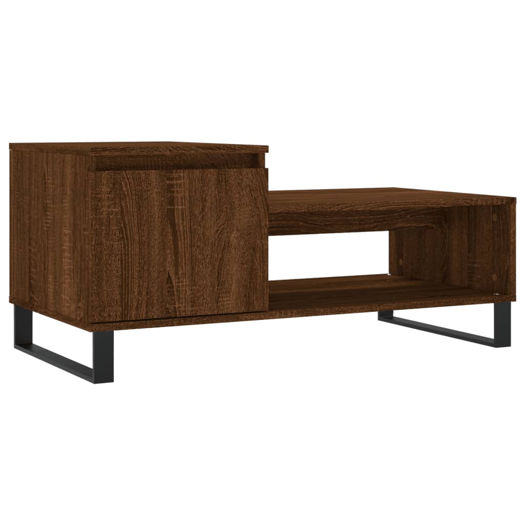 Salontafel 100x50x45 cm bewerkt hout bruineiken is nu te koop bij PeponiXL, paradijselijk wonen!